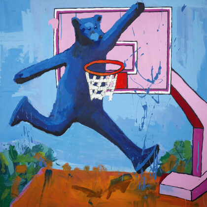 Oso simulando a Michael Jordan sin pelota