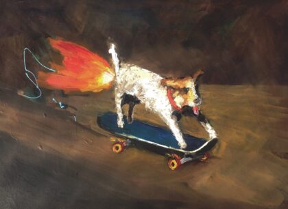 Print Perro a fuego primigenio